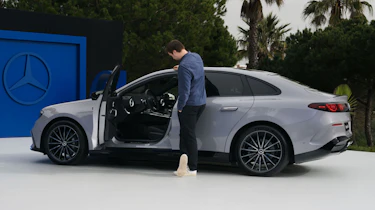 Alastair Crooks looking at the Mercedes C-Class Electric