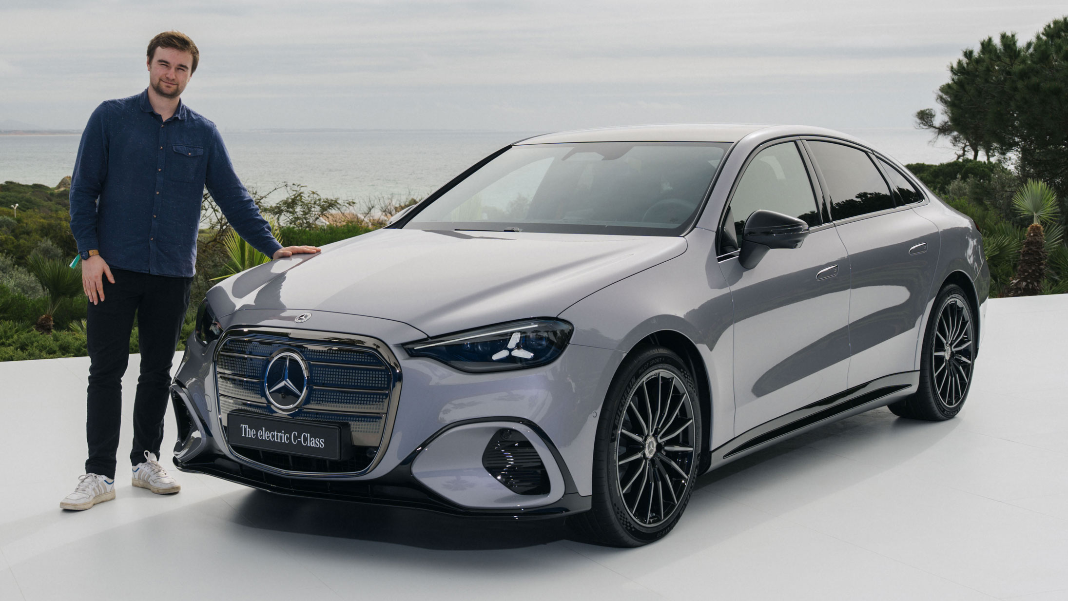 Alastair Crooks with the Mercedes C-Class Electric
