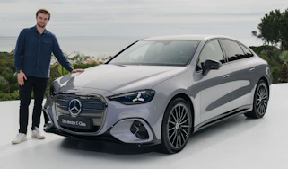 Alastair Crooks with the Mercedes C-Class Electric