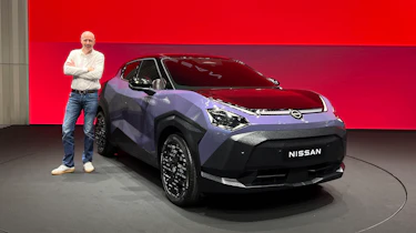 New Nissan Juke unveiled in Japan - Auto Express editor-at-large Phil McNamara stood next to the car