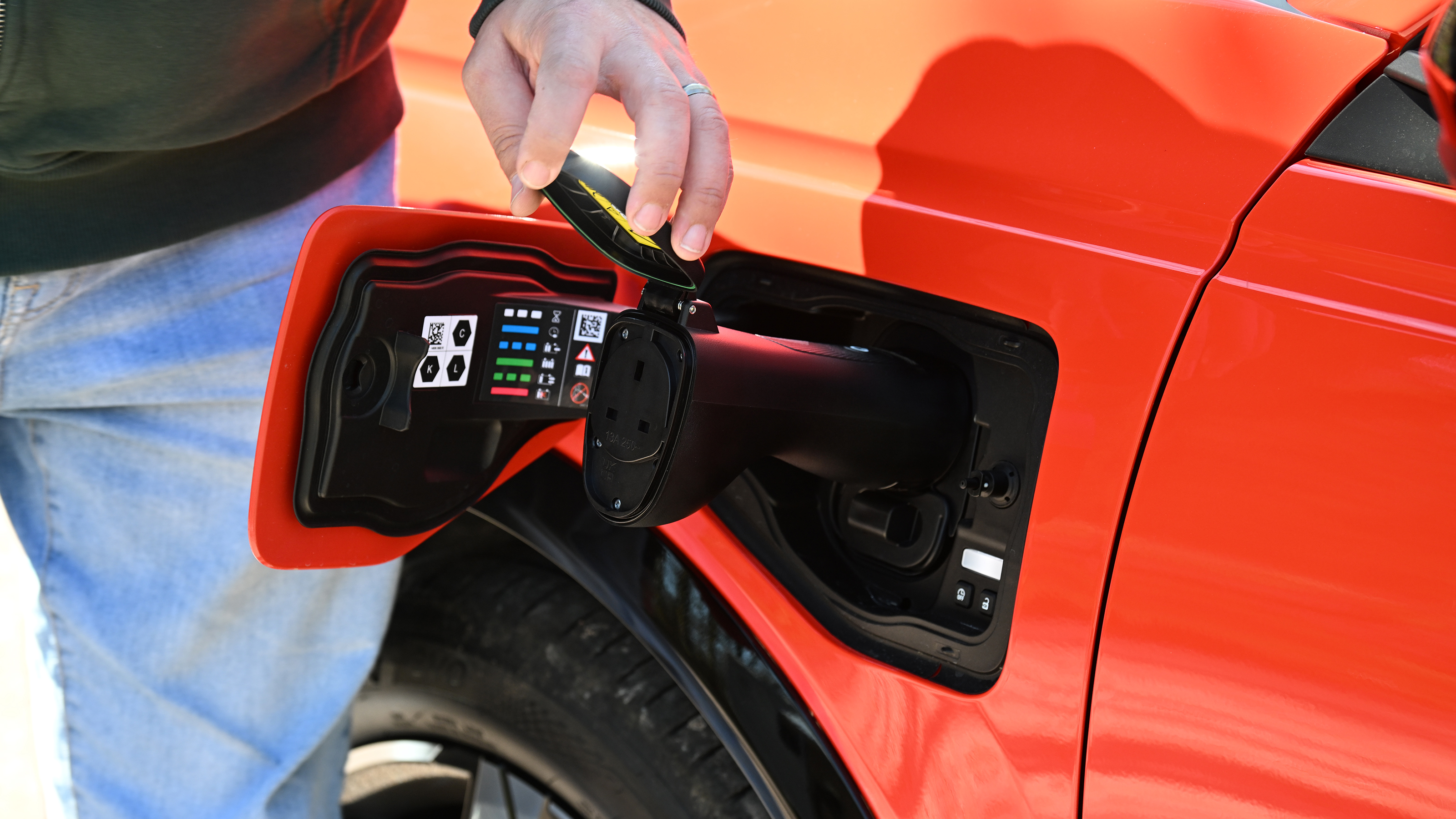 Nissan Micra - charging port with 3-pin adaptor fitted