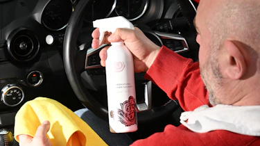 Auto Express Product Awards 2026 - products editor Tom Barnard using Supernatural leather cleaner