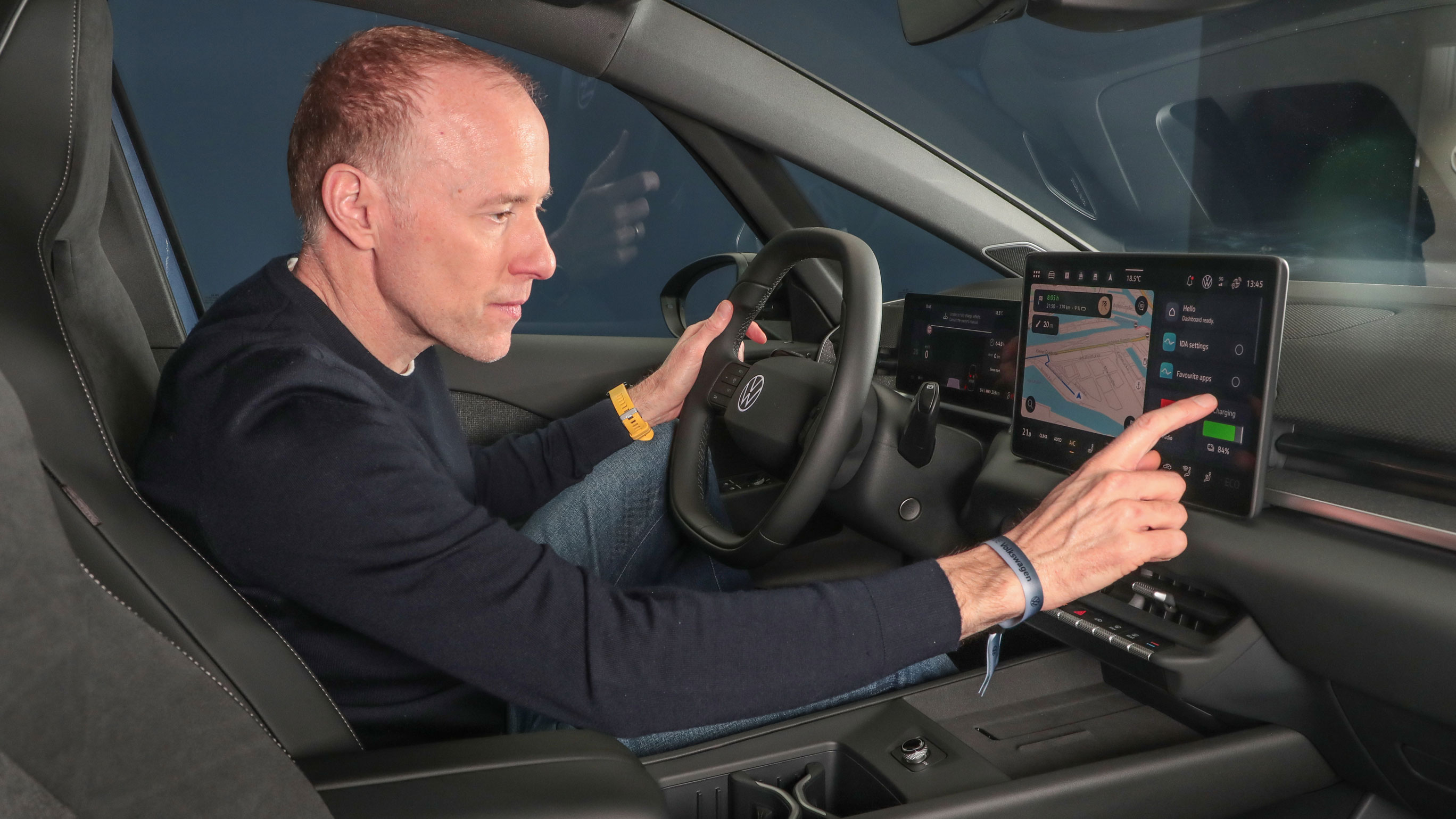 Phil McNamara sat in the Volkswagen ID.3 Neo
