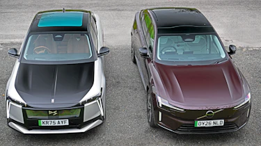 Volvo ES90 vs DS No.8 - front overhead