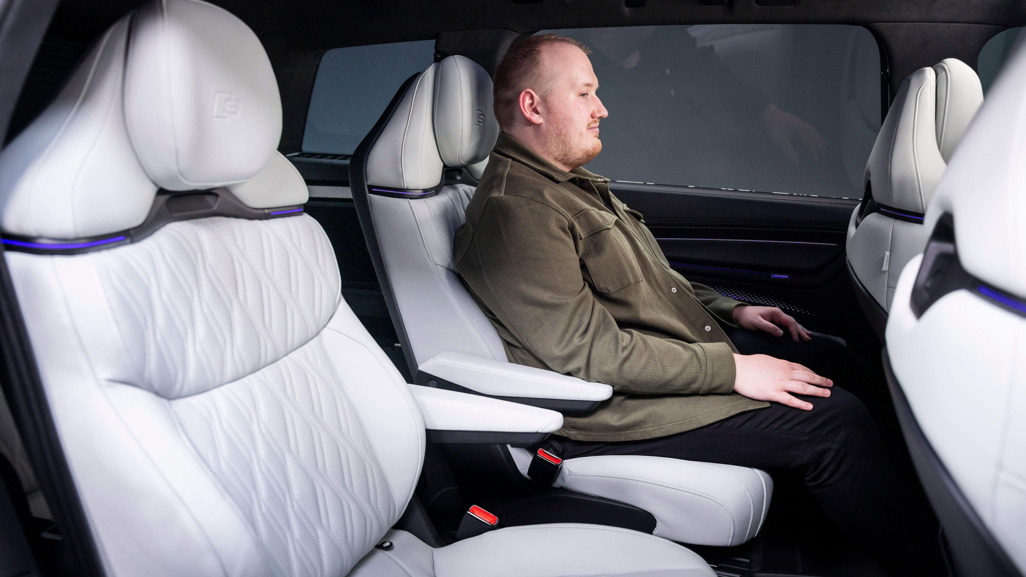 Ellis Hyde sat in the Audi Q9