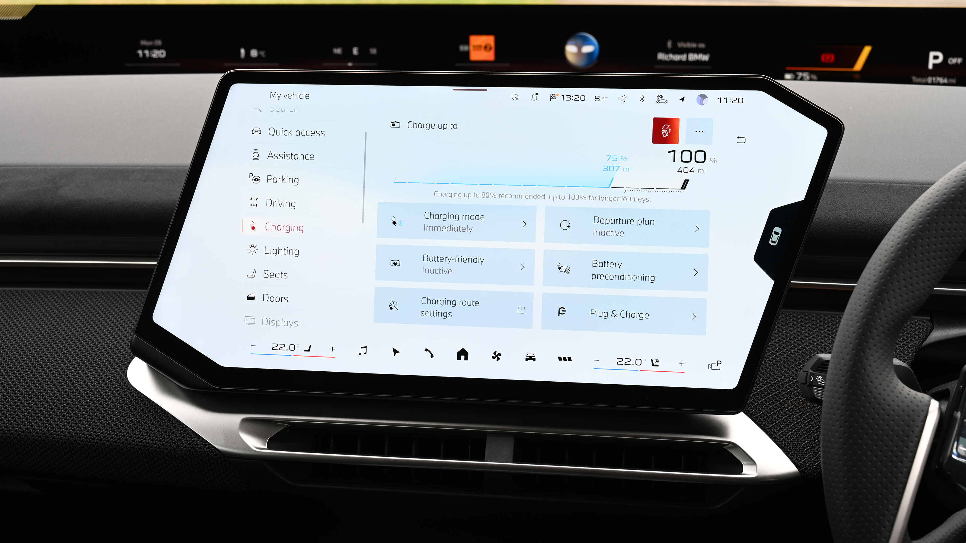 BMW iX3 - infotainment screen