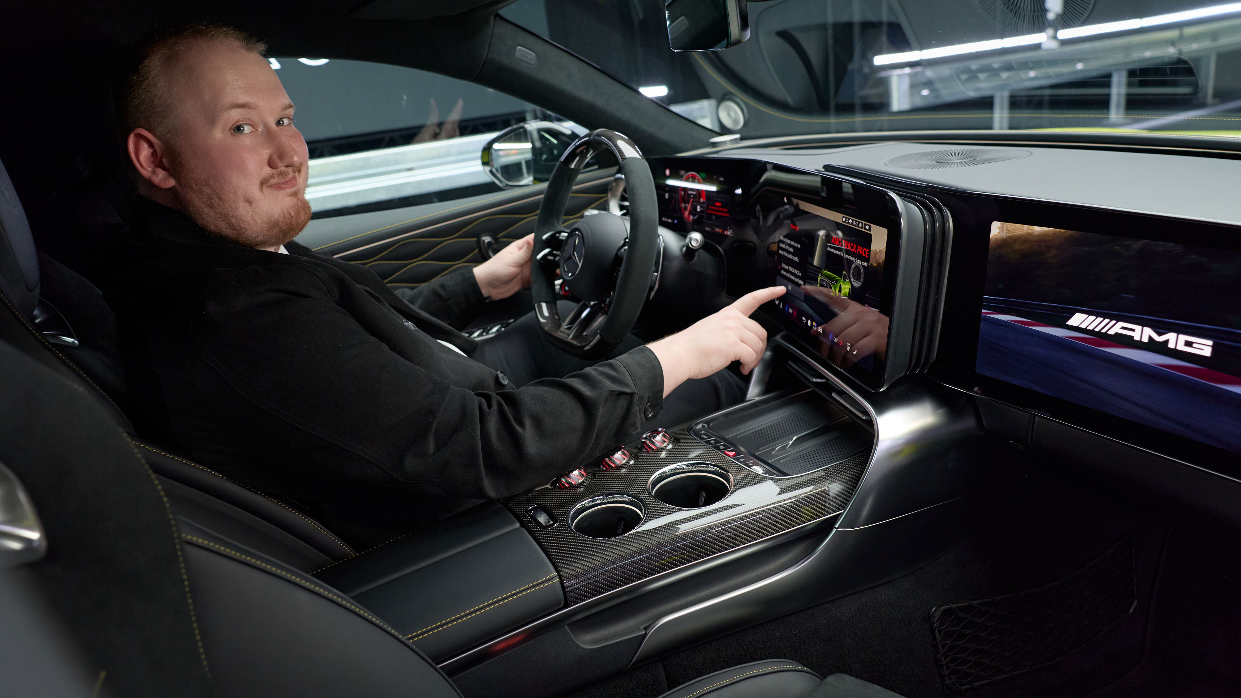 Ellis Hyde sat in the Mercedes-AMG GT 4-Door Coupe