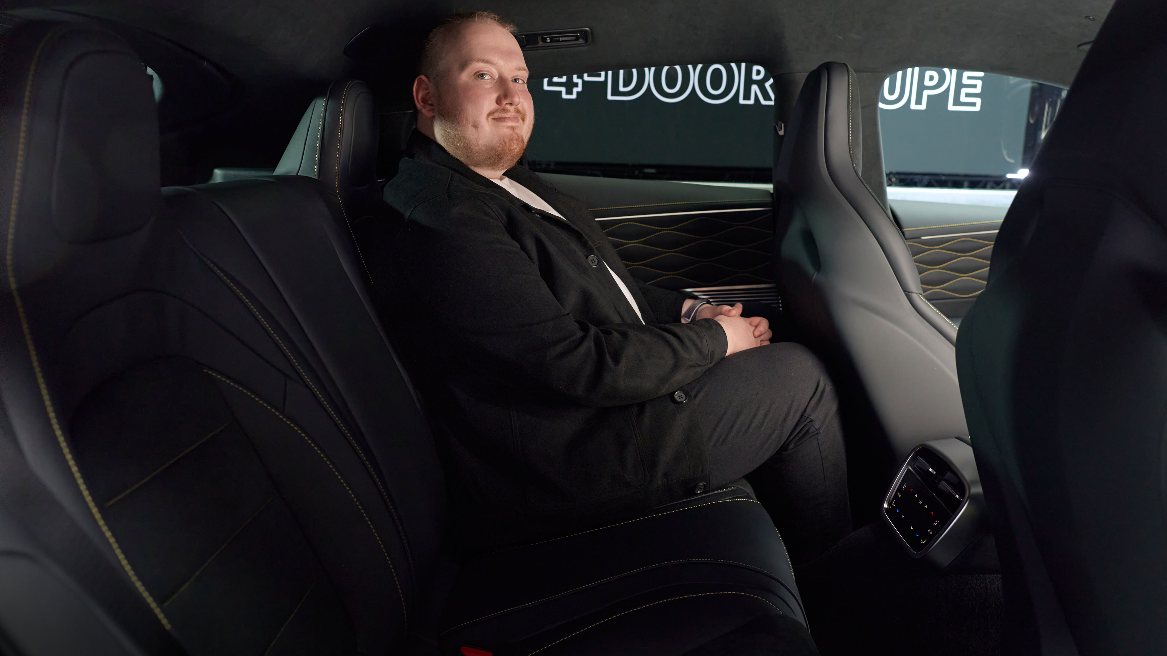 Ellis Hyde sat in the back of the Mercedes-AMG GT 4-Door Coupe