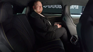 Ellis Hyde sat in the back of the Mercedes-AMG GT 4-Door Coupe