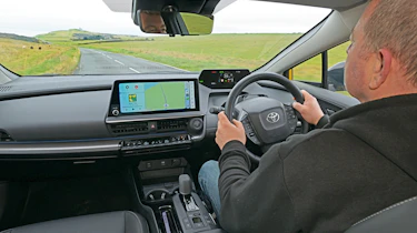 Auto Express contributing editor Steve Sutcliffe driving the Toyota Prius