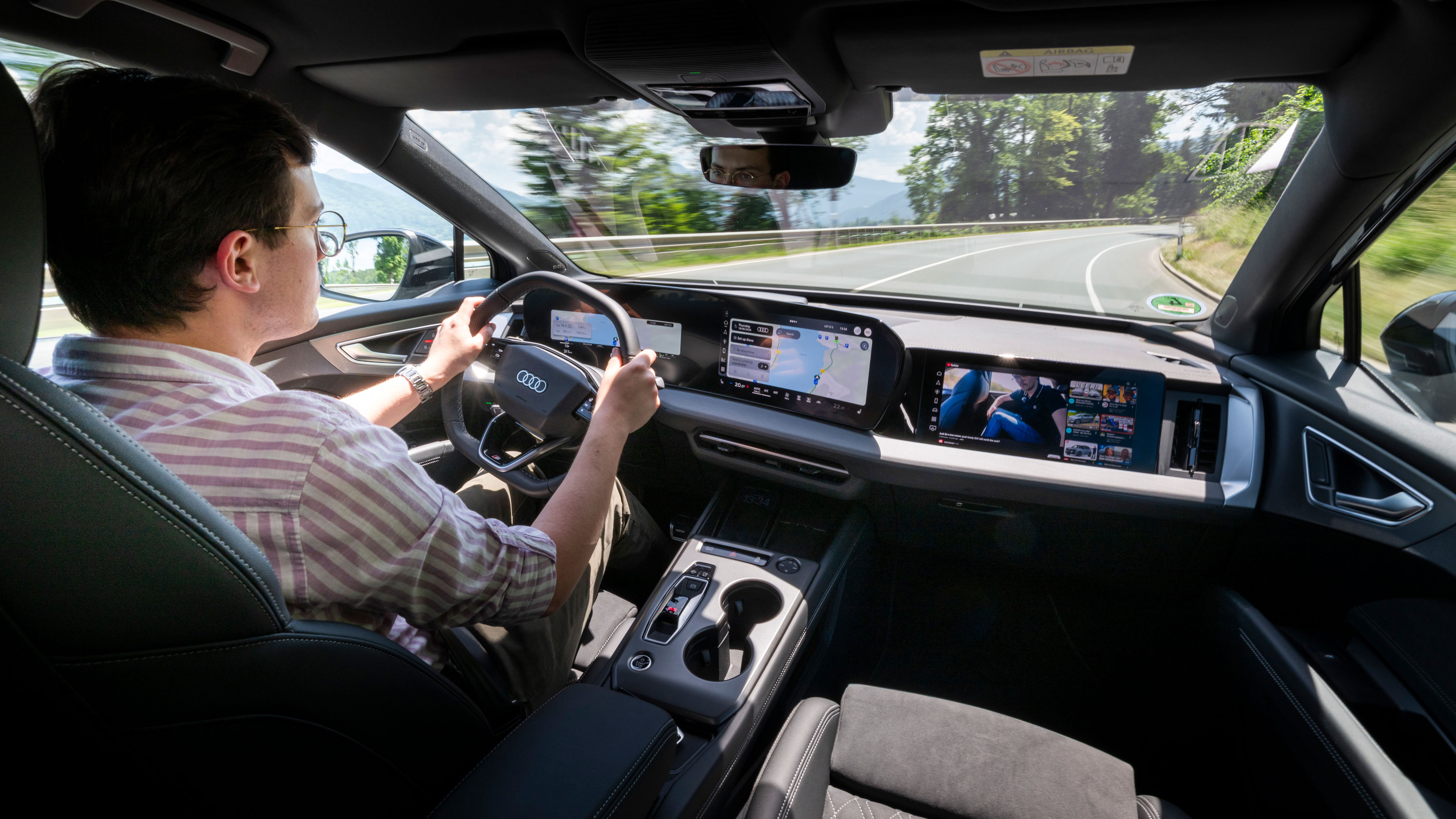 Tom Jervis driving the Audi Q4 e-tron Sportback