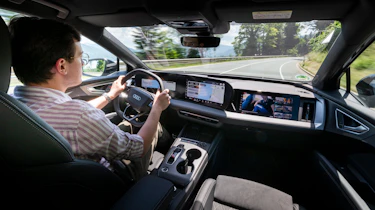 Tom Jervis driving the Audi Q4 e-tron Sportback
