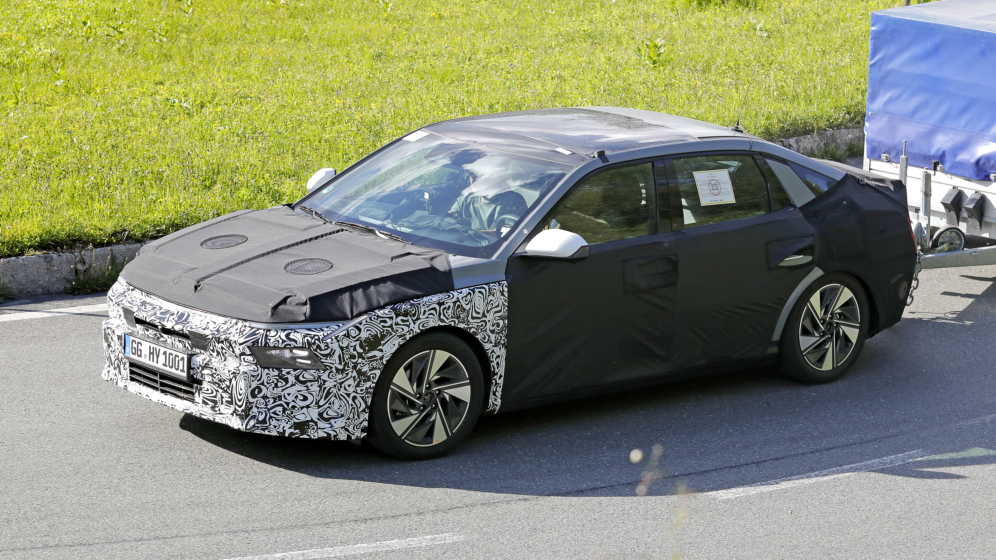 Hyundai Elantra testing - front angled