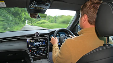 New Maserati Grecale 300 - front interior, car being friven by Auto Express senior news reporter Alastair Crooks