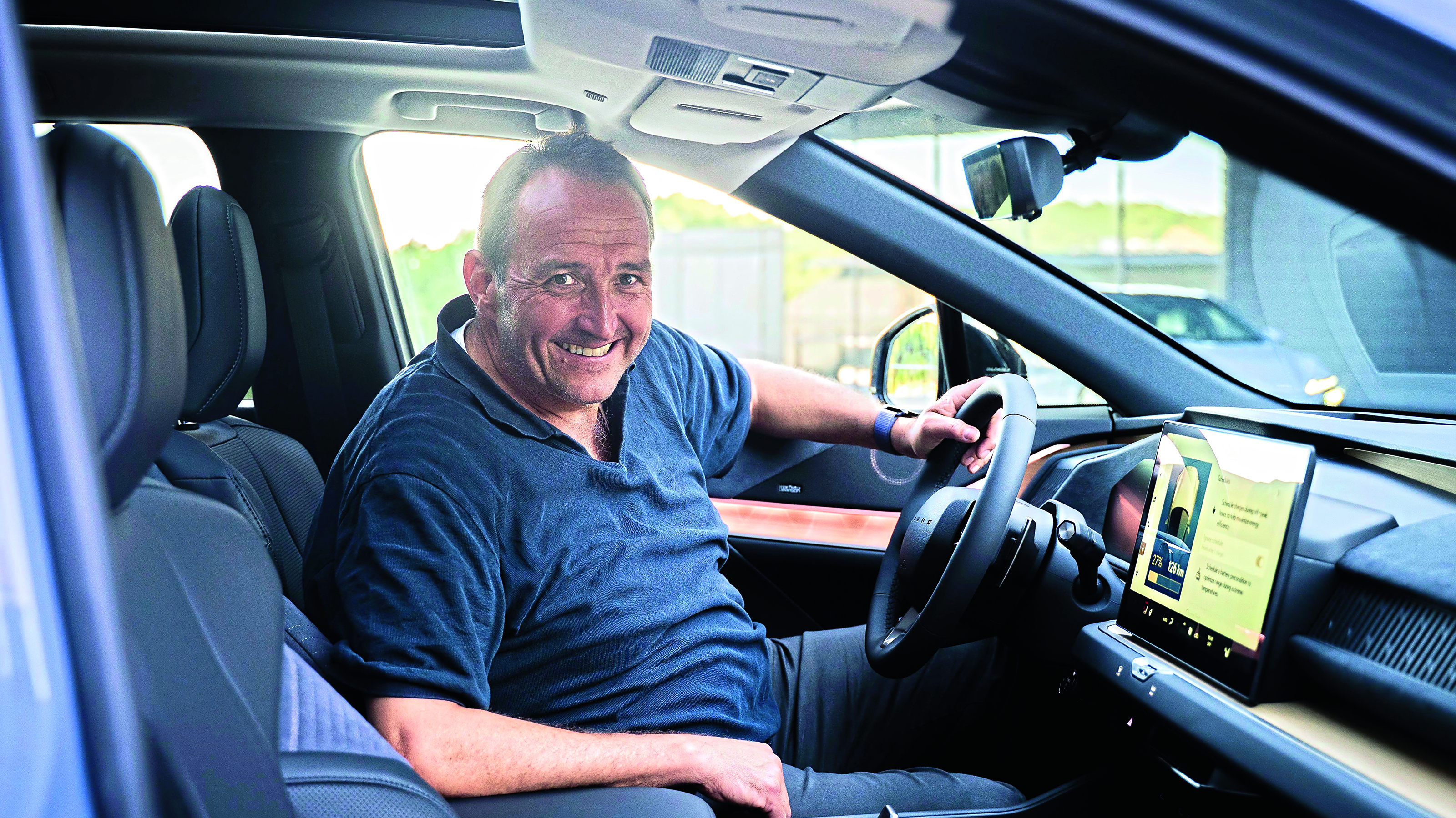 New Lexus TZ exclusive preview - interior, Thomas Geiger sitting in the car 