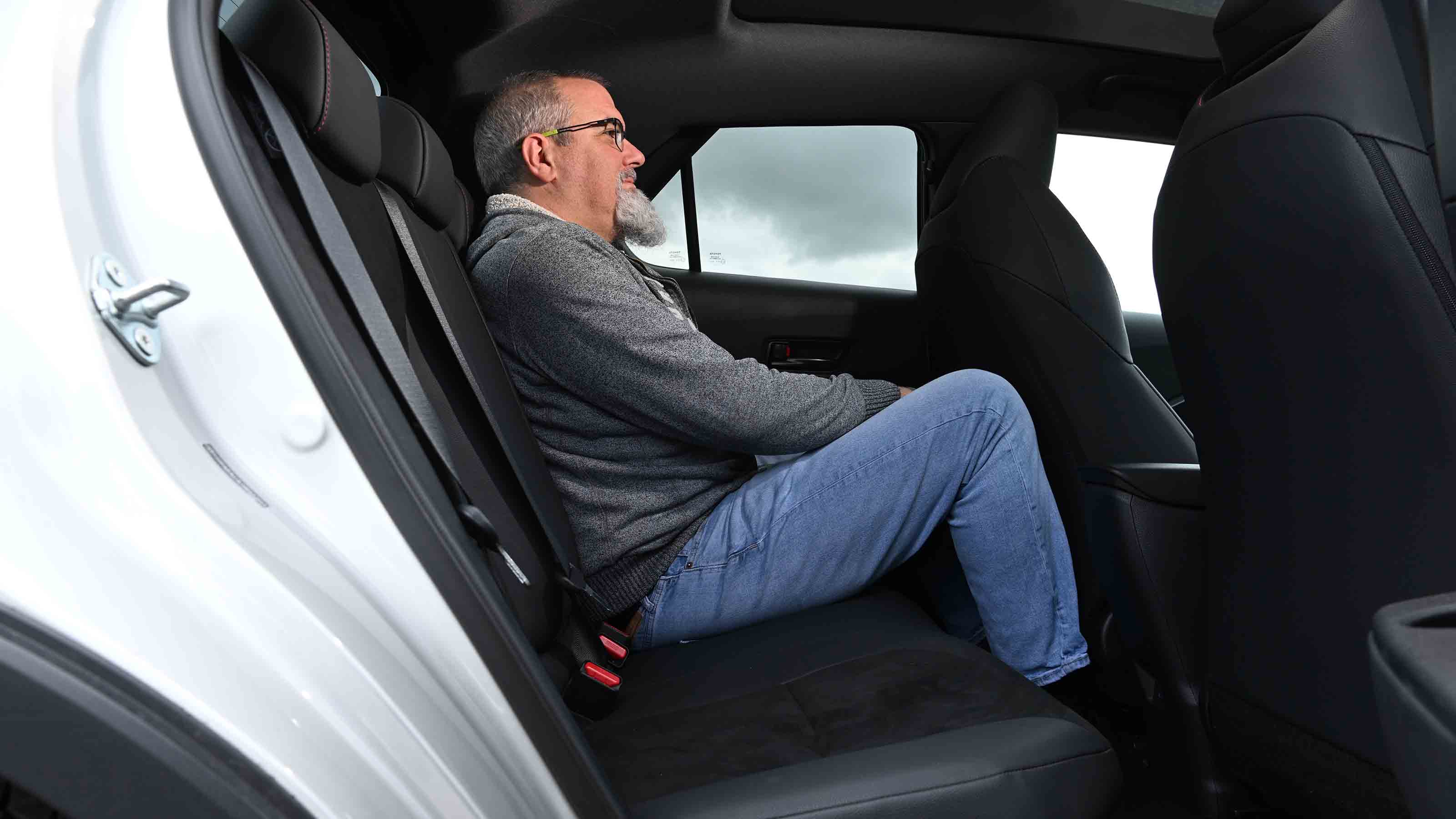 Toyota C-HR - rear seats with senior test editor, Dean Gibson