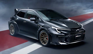 Toyota GRMN Corolla - black front angled