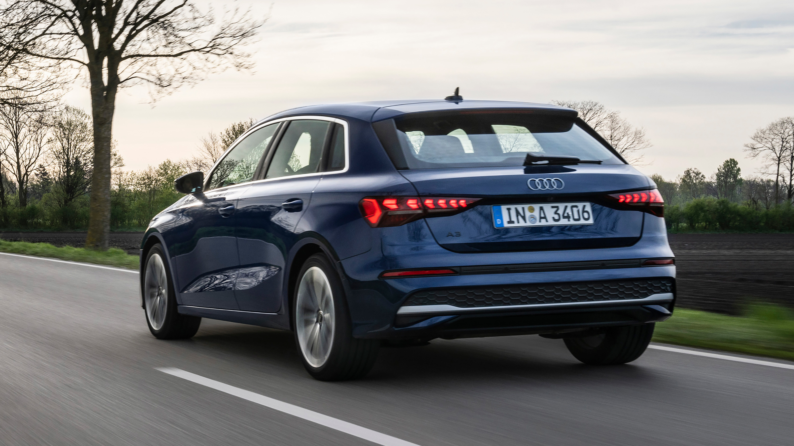 Updated Audi A3 - blue dynamic rear 3/4