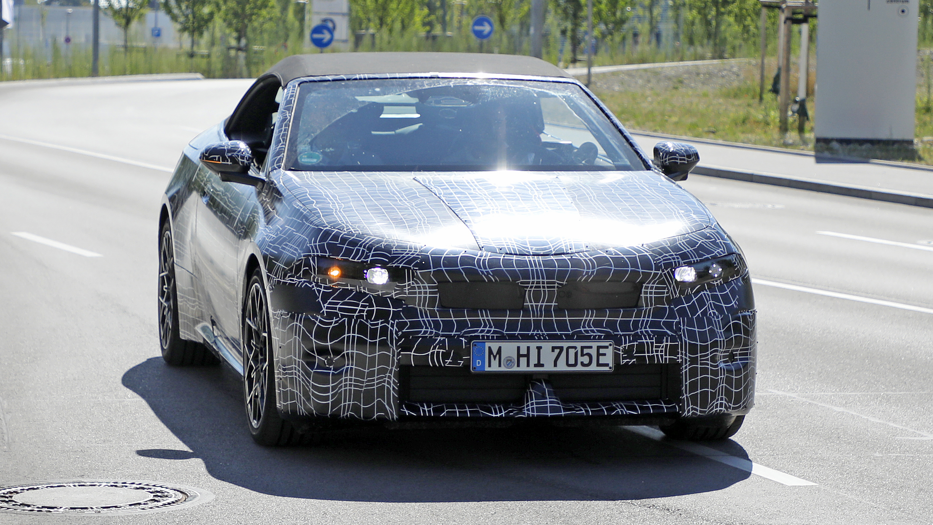 BMW i4 Convertible spy shots - front