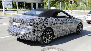 BMW i4 Convertible spy shots - rear 3/4