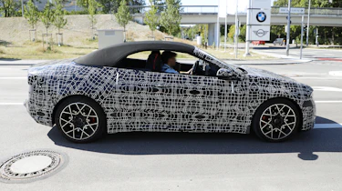 BMW i4 Convertible spy shots - side profile