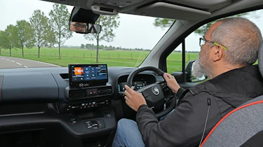 Auto Express senior test editor Dean Gibson driving the Citroen e-Berlingo