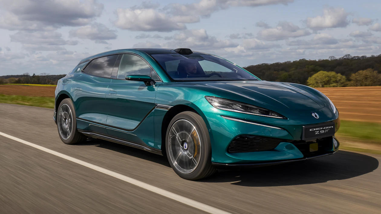 The Denza Z9 GT electric shooting brake station wagon displayed with high performance styling