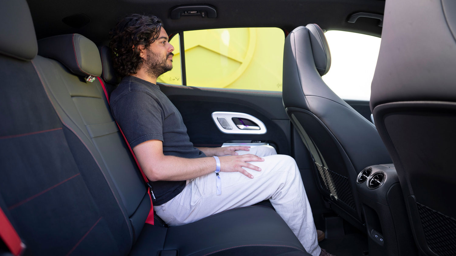 Jordan Katsianis sat in the Mercedes GLA Electric