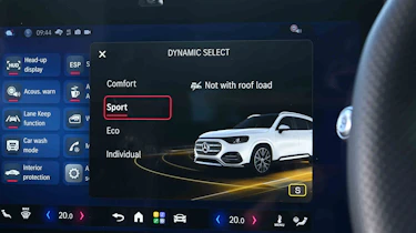 Mercedes GLB electric - drive mode menu