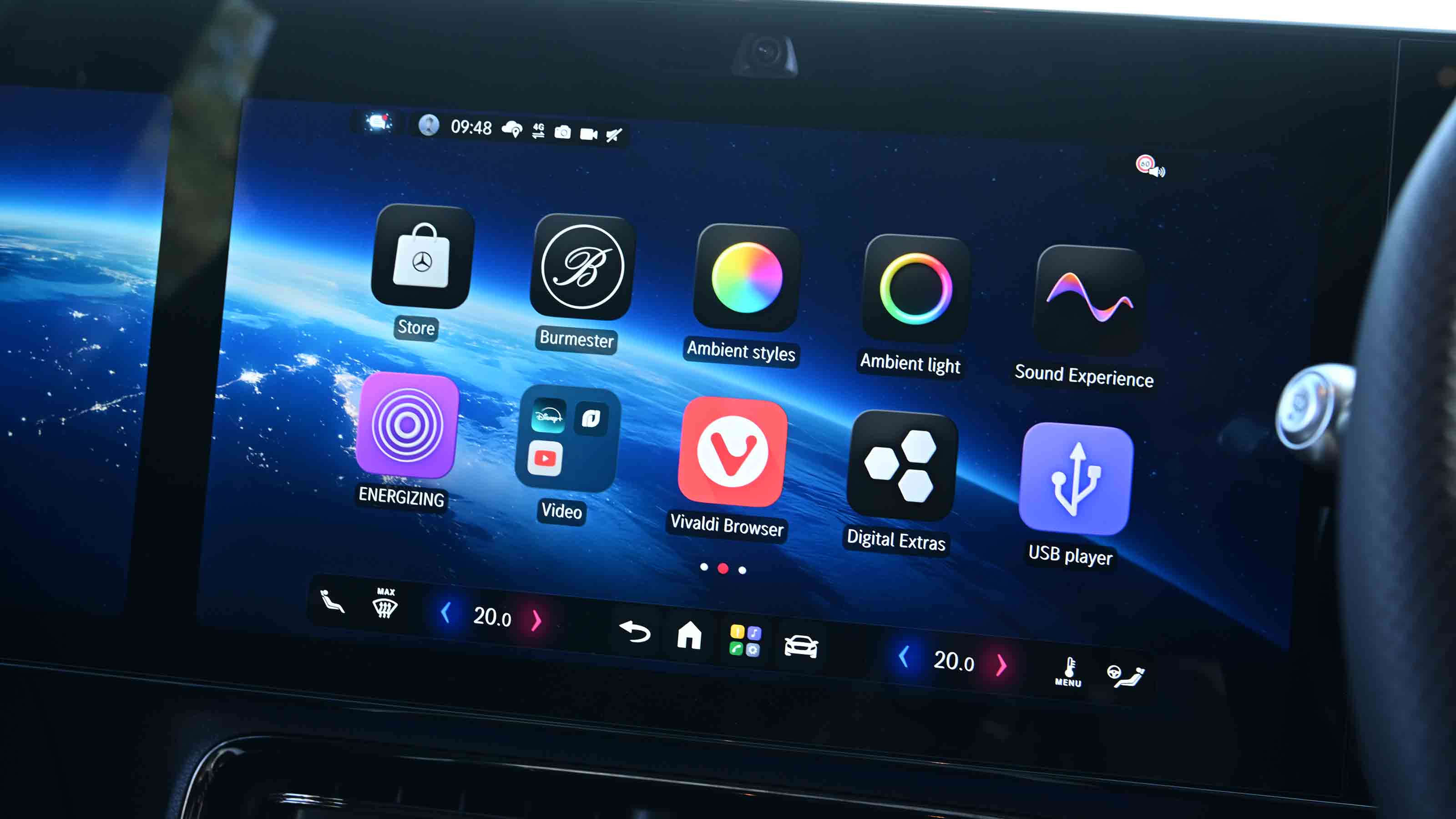 Mercedes GLB electric - apps menu
