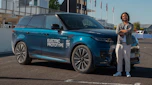 Jordan Katsianis with the Range Rover Sport EV prototype