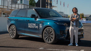 Jordan Katsianis with the Range Rover Sport EV prototype