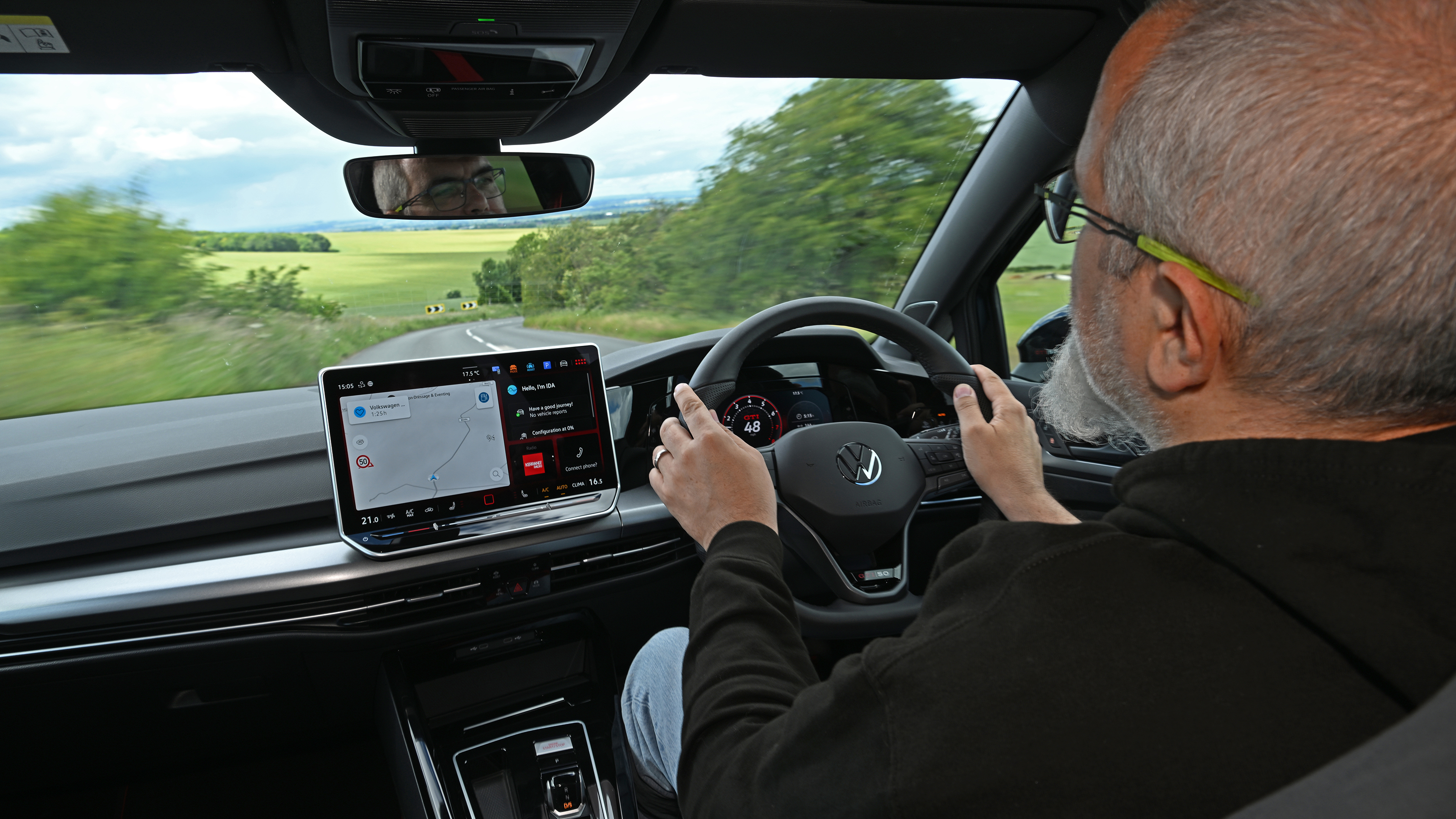 Volkswagen Golf GTI Edition 50 being driven in the UK - car being driven by Auto Express senior test editor Dean Gibson