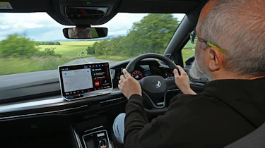 Volkswagen Golf GTI Edition 50 being driven in the UK - car being driven by Auto Express senior test editor Dean Gibson