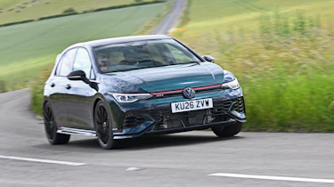 Volkswagen Golf GTI Edition 50 being driven in the UK - front cornering