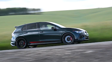Volkswagen Golf GTI Edition 50 being driven in the UK - rear cornering