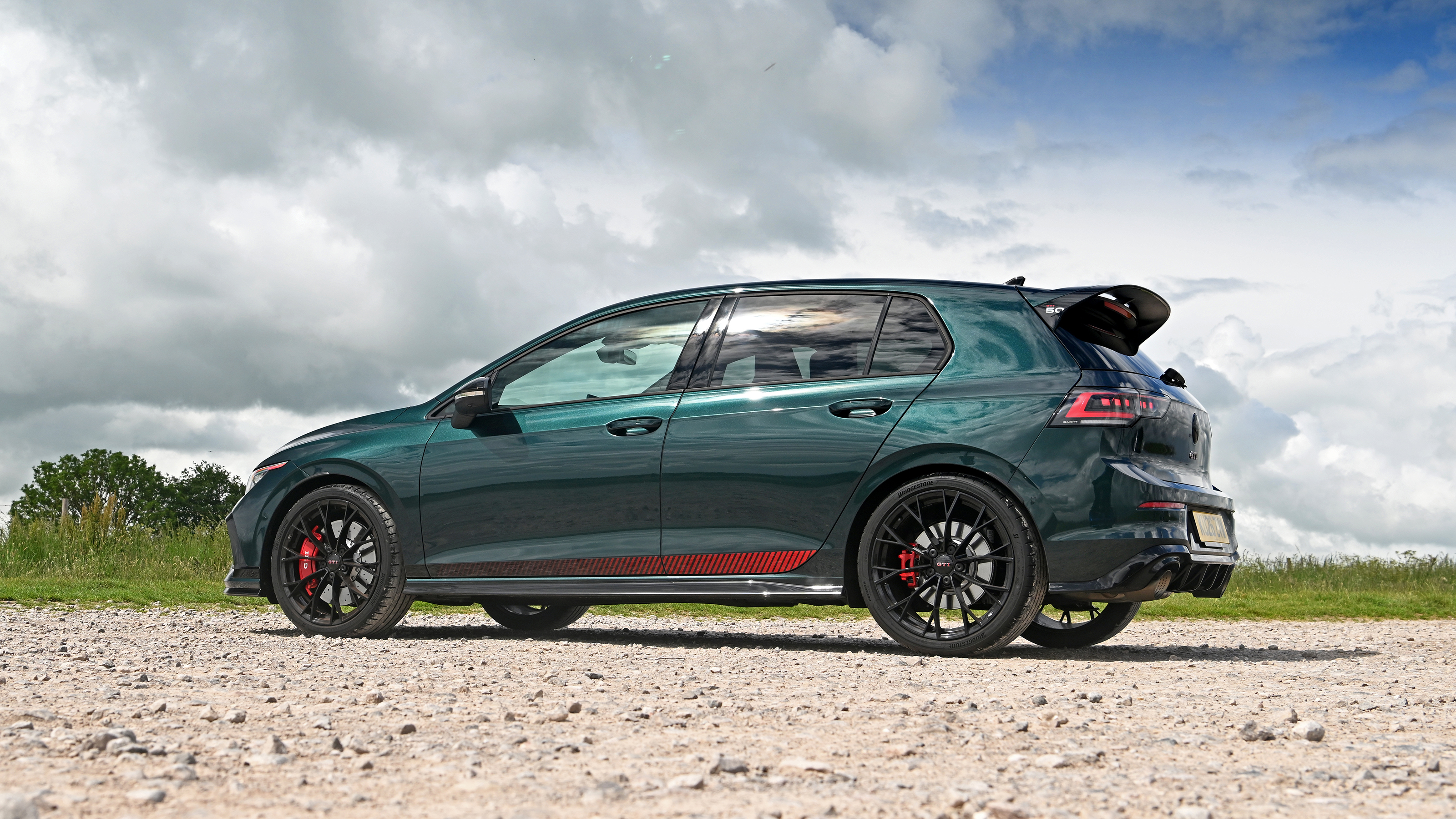 Volkswagen Golf GTI Edition 50 being driven in the UK - rear static 