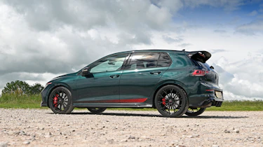 Volkswagen Golf GTI Edition 50 being driven in the UK - rear static