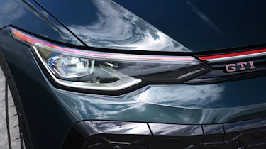 Volkswagen Golf GTI Edition 50 being driven in the UK - front headlight