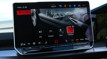 Volkswagen Golf GTI Edition 50 being driven in the UK - infotainment screen