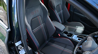 Volkswagen Golf GTI Edition 50 being driven in the UK - front seats