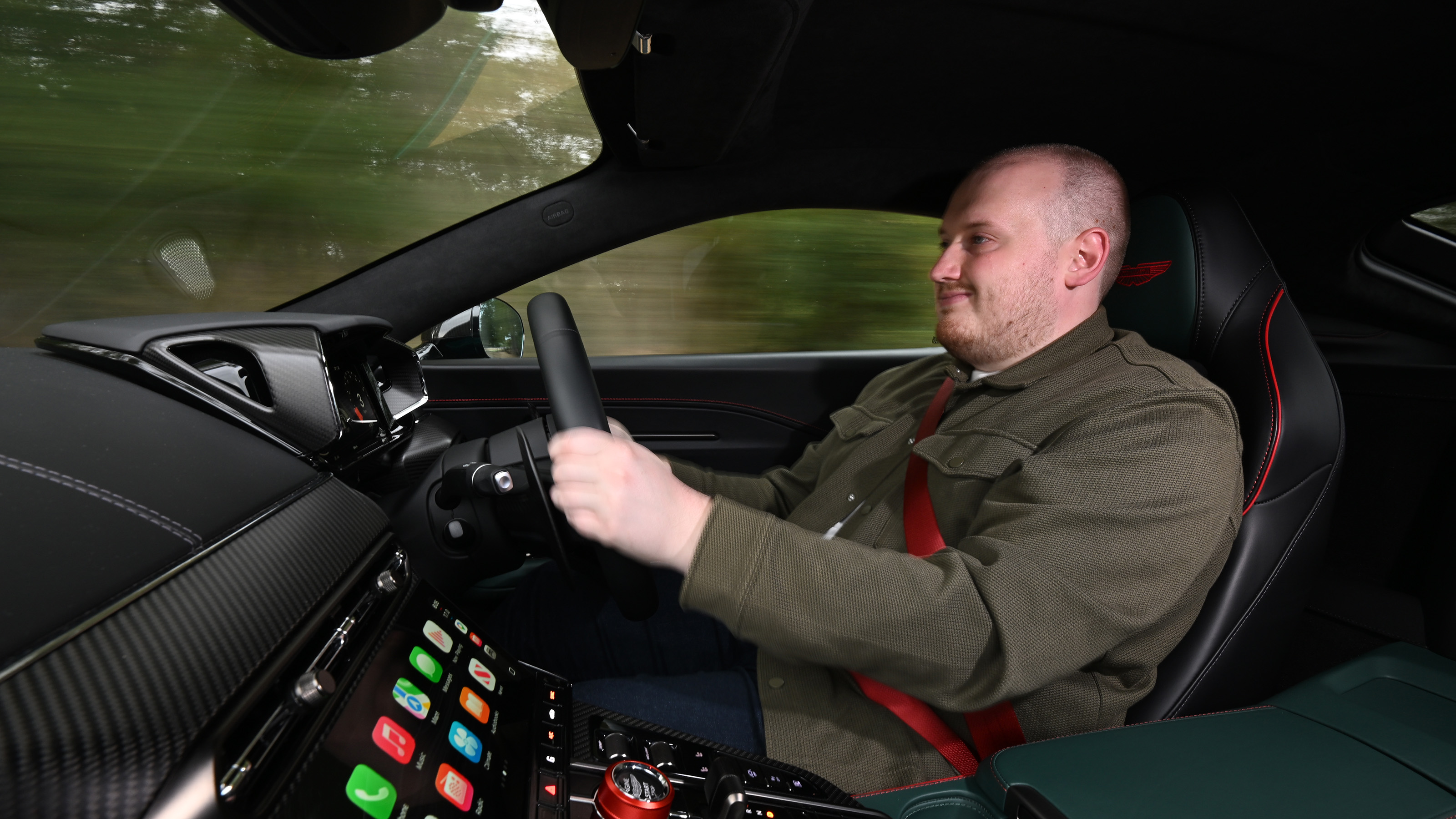 Aston Martin Vantage S - interior, car being driven by Ato Express news reporter Ellis Hyde