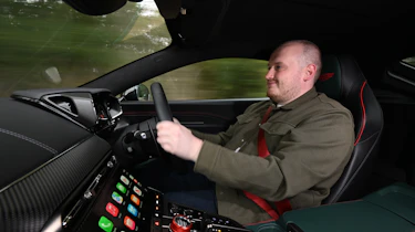 Aston Martin Vantage S - interior, car being driven by Ato Express news reporter Ellis Hyde