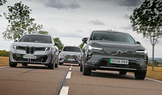 BMW iX3 vs Mercedes GLC vs Volvo EX60 - front tracking
