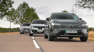 BMW iX3 vs Mercedes GLC vs Volvo EX60 - front