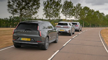 BMW iX3 vs Mercedes GLC vs Volvo EX60 - rear tracking