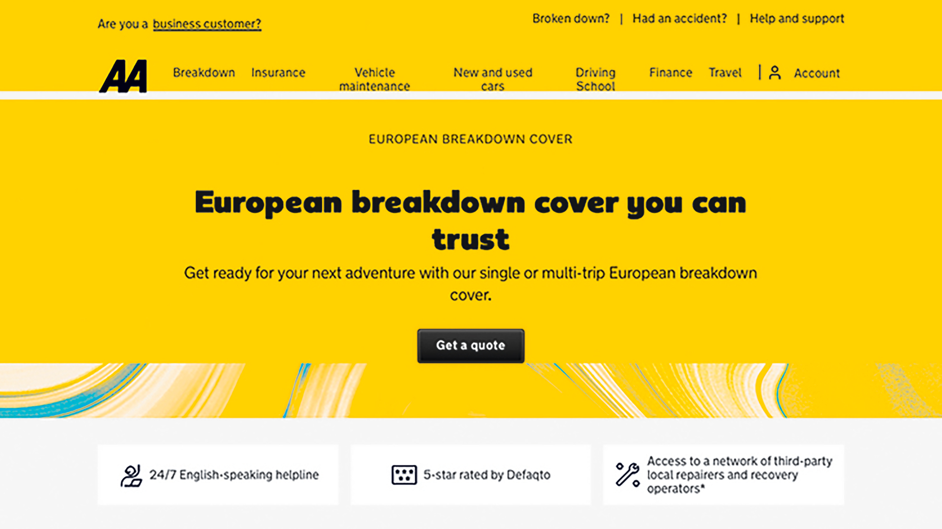 Best European breakdown cover - AA