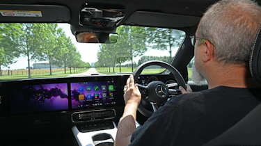 Auto Express senior road test editor Dean Gibson driving the Mercedes CLA Hybrid