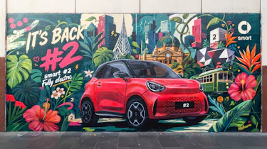 Smart #2 murals - red front 3/4