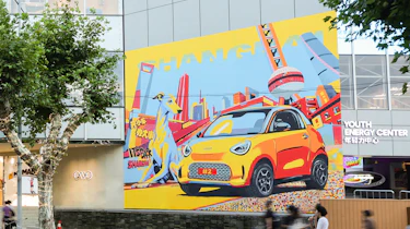 Smart #2 murals - yellow front 3/4
